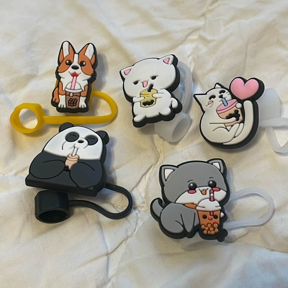 5 New Pet Themed‎ Straw Covers